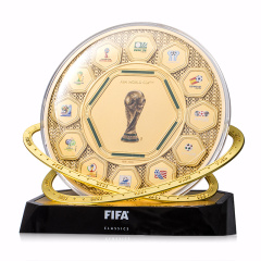 FIFA世界杯官方花丝纪念银盘